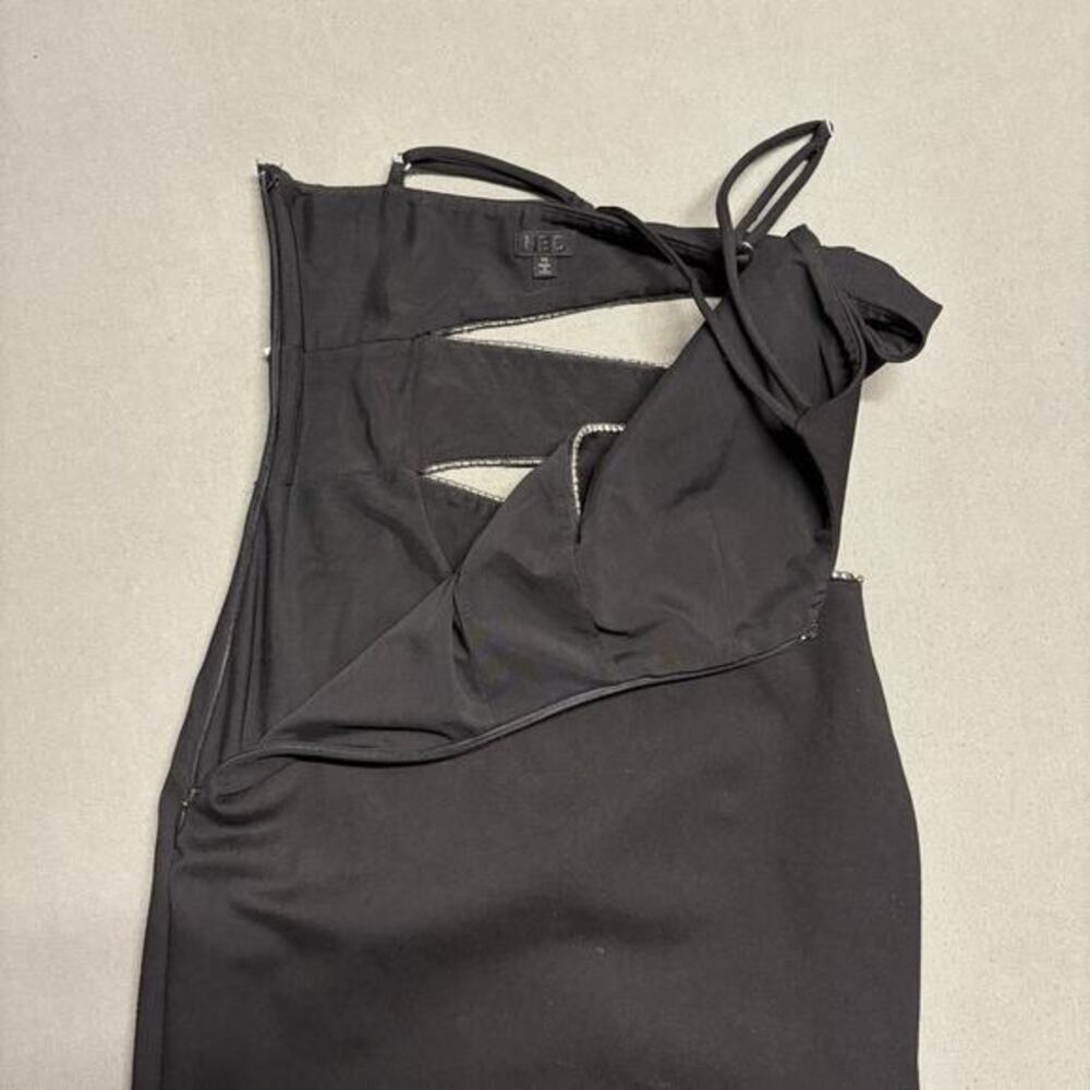 NBD Women's Black Adeline Rhinestone‎ Cutout Midi Dress XS - Picture 7 of 15